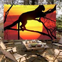 Bandeera Africana De Escena De Atardecer En Pradera Hecha De Poliéster Impresión Creativa Bandera Colgante Para Decoración Interior Y Exterior - details 10