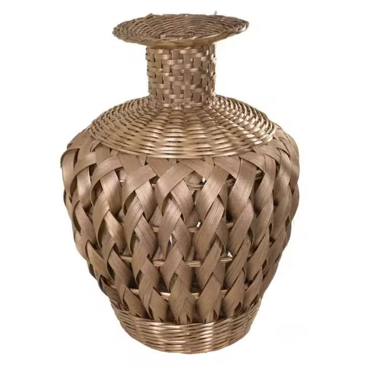 WANDERLUST DECO Jarrón de bambú lacado dorado 15x26x36h cm - 1