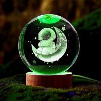 Bola De Cristal Con Láser 3D Y Luz Colorida Astronauta Regalo Perfecto Para Hija Madre Amiga Decoración Para Sala De Estar Dormitorio - details 3