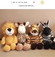Muñeco De Peluche De 25cm Kawaii Con Animales Del Bosque León Tigre Elefante Mono Zorro Juguetes Para Dormir De Peluche Realistas Para Niños - details 36