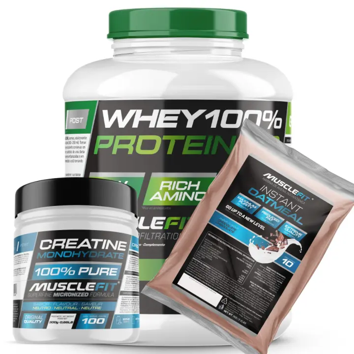 PACK MUSCLEFIT WHEY 2kg + Creatina 300g + Avena 1kg │MUSCLECULT│Mas musculos - 1
