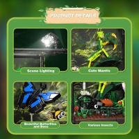 Bloques De Construcción LED Con Insectos De Rainforest Tropical Camaleón Mariposa Mantis Juguete Creativo Para Niños - details 8
