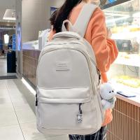 Mochila impermeable de nailon para adolescentes, bolso de hombro de moda para niñas, mochila escolar de secundaria para mujeres, color negro - details 5