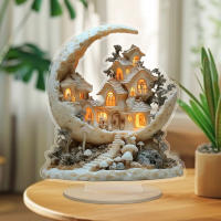 Cartel De Casa De Nieve Con Base Decorativa De Acrílico Suncatcher Regalo Perfecto Para Navidad Decoración De Escritorio Dormitorio - details 0