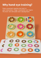 Juguete De Educación Montessori Puzzle De Donuts De Madera Para Niños Juego De Paletización Y Colores Aprendizaje Temprano Regalo Para La Guardería - details 4