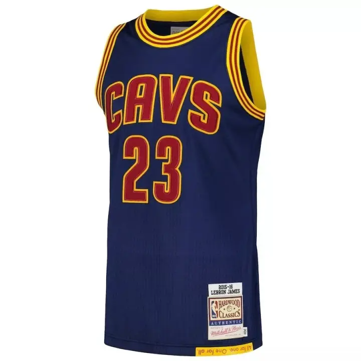 Camiseta Mitchell & Ness Nba Blue Alternate Jersey Cleveland Cavalies 2015 Lebron James - 1