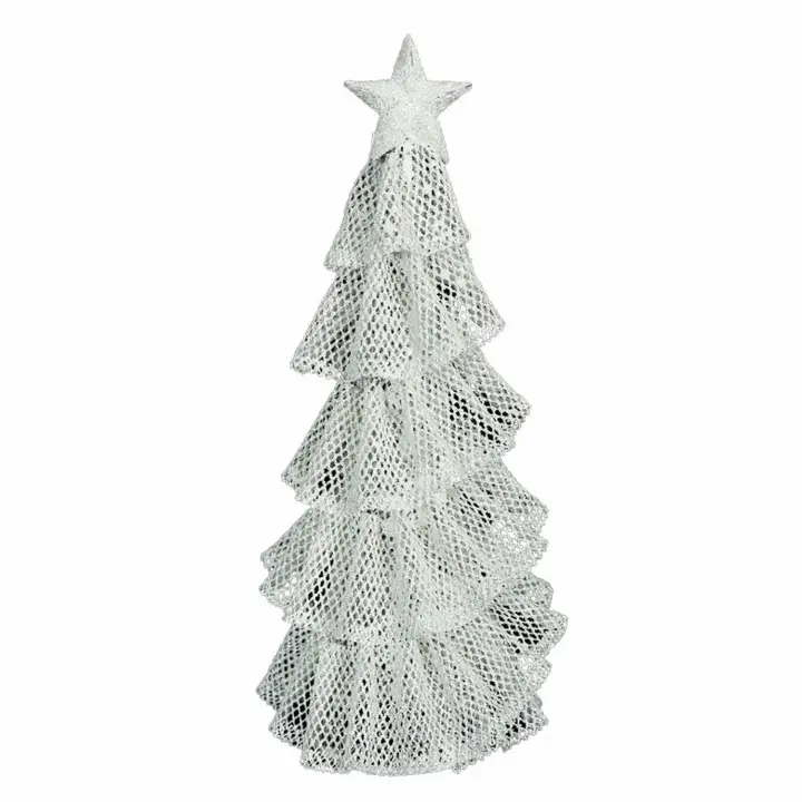 Gerimport Árbol Hierro Blanco Decoración Navidad 13 X 13 X 30 Cm - 1