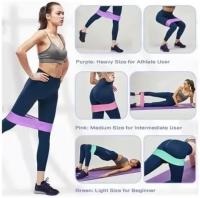 Juego de 3 Cintas elásticasmusculacion de Tela, Gimnasio en casa, 3 NIVELes de Resistencia - details 1