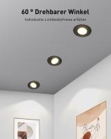 Foco empotrable LED regulable Negro, 10x5 W Orientable 60 °, Iluminación empotrada 220V 4000K Neutral Blanco 600LM, Foco de techo extraplane 30mm para Cocina dormitorio, agujero 68-80mm [Clase Energética E] - RWSpot empotable en pared y Techo - details 1