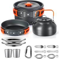 Juego De Cocina Para Camping LISM Para 2-3 Personas Sello Antigoteado Con Vaso De Té Aluminio Plegable Para Picnic Al Aire Libre - details 20