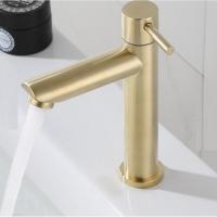 Grifo De Baño De Acero Inoxidable SUS 304 Dorado Estilo Vintage Montaje En Superficie Solo Mano Corriente De Agua Fría Y Caliente No Incluida - details 8