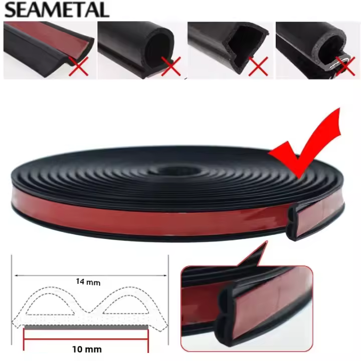  Sella De Clima Universal Autoadhesivo De Goma 51/100 Pulgadas De Ancho X 1/5 Pulgadas De Grosor Para Ventana De Coche - 1