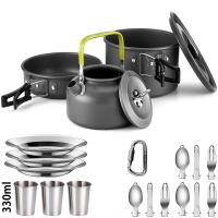 Juego De Cocina Para Camping LISM Para 2-3 Personas Sello Antigoteado Con Vaso De Té Aluminio Plegable Para Picnic Al Aire Libre - details 19