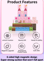 Bloques De Construcción Magnéticos Para Niños Castillo De Princesa Jardín STEM Montessori Sensory Juguetes Educativos Para Bebés Y Niños - details 1