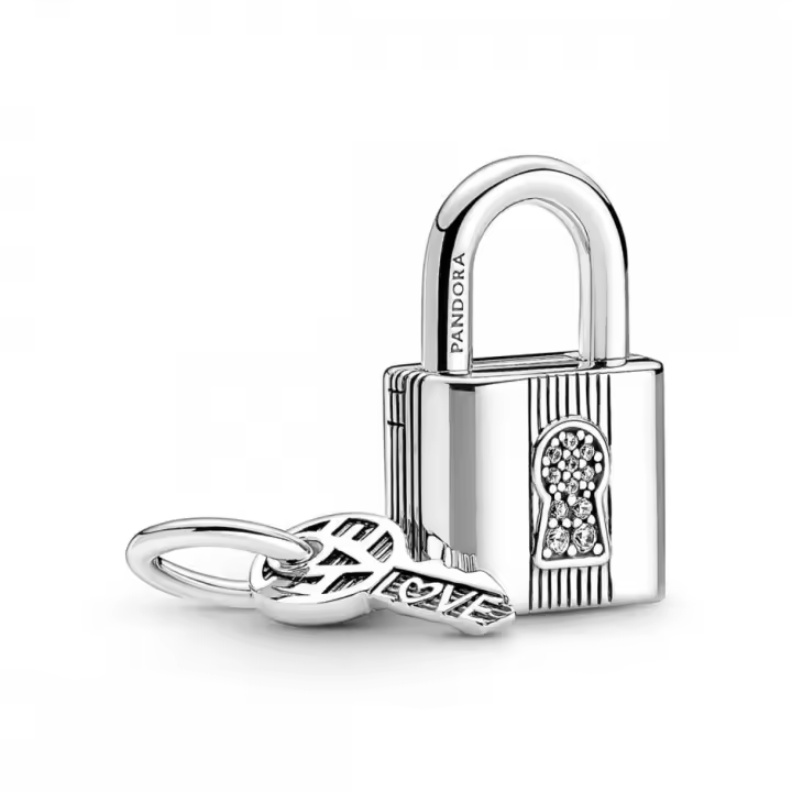 Charm colgante Pandora 790088C01 Candádo y Llave - 1