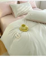 Funda De Edredón INS Estilo Lujo Doble Color Sólido Para Pareja Hotel Apartamento Hogar Algodón 100% Bordado De Alta Calidad - details 4
