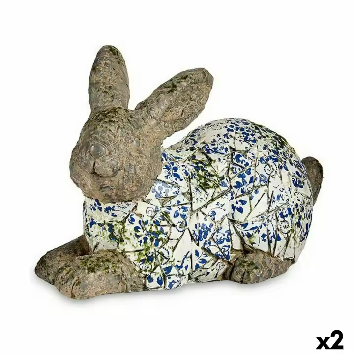 Ibergarden Figura Decorativa para Jardín Conejo Poliresina 20 X 29 X 40,5 Cm (2 Unidades) - Originalidad para Tu Hogar - 1