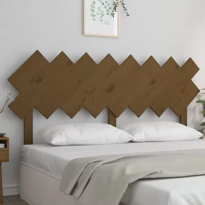 vidaXL Cabecero de cama madera maciza pino marrón miel 159,5x3x80,5 cm - 1