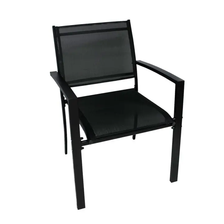 Silla de Terraza Orión KD 88x57x57 Cm - Estructura de Metal Resistente - Tela Textiline Transpirable - Diseño Clásico Combinable - 1