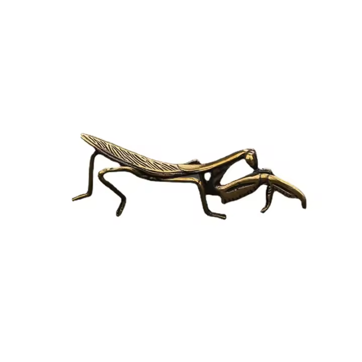 Adorno Miniatura De Mantis De Cobre Decoración De Maceta Floral Vintage Accesorios Artesanales Para Té Figura Antigua De Estilo Europeo - 1