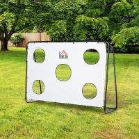 HOMCOM Portería de Fútbol Puerta de Fútbol con Soporte de Metal Lona de Precisión y Red para Entrenamiento de Fútbol en Jardín Aire Libre 240x88x174 cm Blanco - details 1