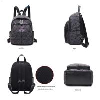 Mochila De Moda Para Mujer Luminosa Y Holográfica De PVC Geométrica Bolsa Escolar Para Adolescentes Viaje Correa Mochila Feminina - details 3