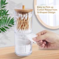 Organizador De Algodón Para Maquillaje Caja De Almacenamiento Para Cosméticos Joyería Desmaquillador Con Tapa De Bambú - details 6