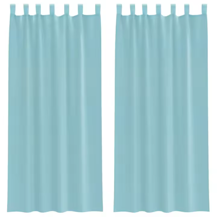 vidaXL Cortinas de gasa con bolsillos para varillas 2 uds. turquesa - 1