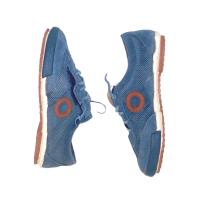 ARO_ ZAPATILLAS JOANETA  EN PIEL SERRAJE AZUL JEANS, CON VELCRO Y CORDONES ELASTICOS - details 2