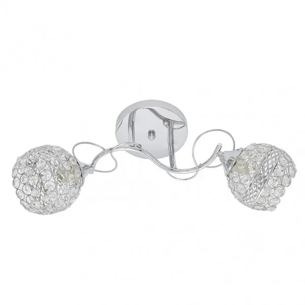 FABRILAMP Lámpara Lalibela 2xe14 Cromo 22x51x14,5 Cm - Diseño Moderno y Elegante para Ambientes Neoclásicos - 1