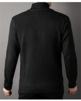 Chaqueta De Punto Para Hombre Con Cuello Erguido Estilo Coreano Slim Fit Color Sólido Abrigo De Otoño E Invierno Con Cierre De Cremallera - details 20