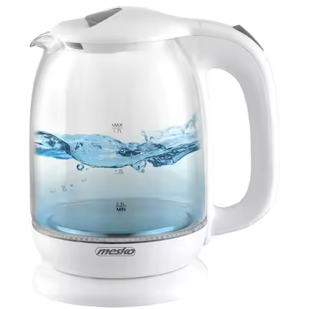mesko |   Hervidor de agua |   MS 1302 pulgadas |   Eléctrico |   2200 vatios |   1,7 litros |   cristal |   Base giratoria 360° ° |   blanco - 1
