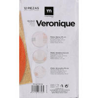 MAXHOME-Vajilla redonda 12 piezas veronique md,    ○ Plato para Postre x 4 (Ø 19 cm)    ○ Plato Llano x 4 (Ø 24 cm)    ○ Plato Hondo x 4 (Ø 21,5 cm) - details 2