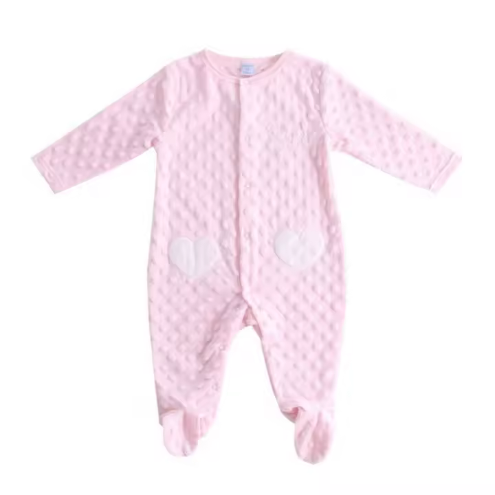 Amomi Pijama Para Bebe Ropa para Dormir para Bebes Pijama de Invierno Caliente y Suave Pijama Mono de 1 pieza para Bebes talla 9 meses Rosa Corazon - 1