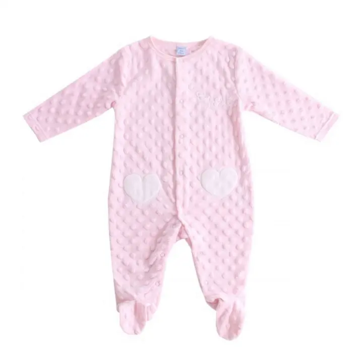 Amomi Pijama Para Bebe Ropa para Dormir para Bebes Pijama de Invierno Caliente y Suave Pijama Mono de 1 pieza para Bebes talla 9 meses Rosa Corazon - 1