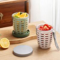 Drenaje de agua taza de almacenamiento de frutas práctico drenaje de verduras coladores contenedor práctico taza de fruta para oficina - details 3