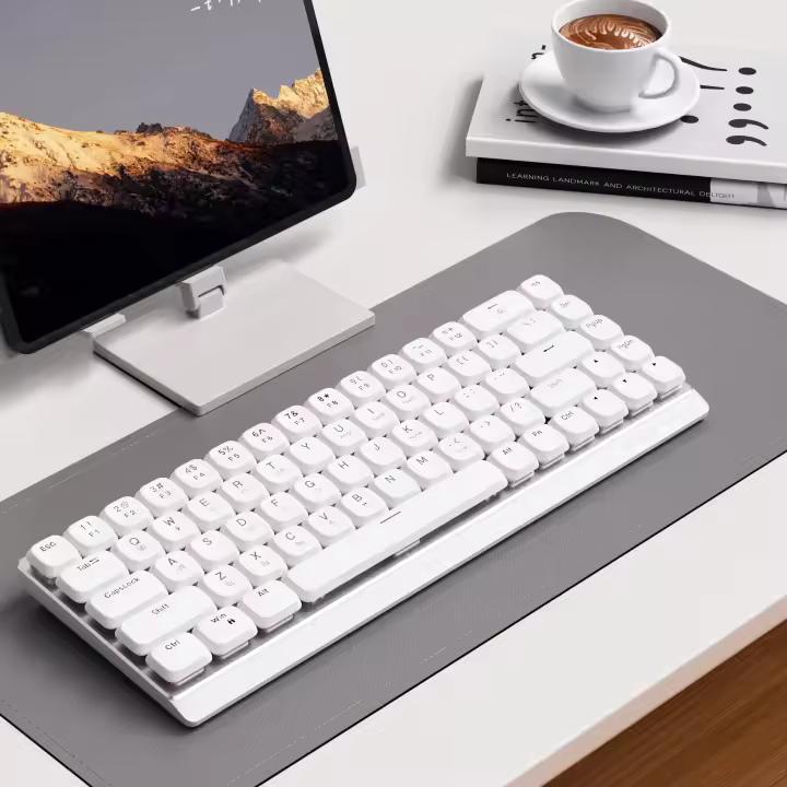Teclado Mecánico Inalámbrico EWEADN Tri-Modo Portátil Para Oficina Y Hogar Compatible Con Laptops Tablets PCs Iluminación Single-color ABS Switch Rojo - 1