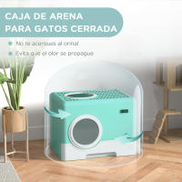 PawHut Arenero para Gatos Inodoro para Mascotas con Pala Bandeja Extraíble 2 Puertas Entrada Principal y Salida Superior 52x41x38,5 cm - details 6