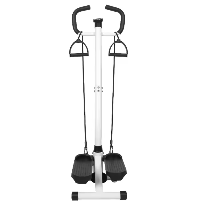 Stepper de balanceo, entrenador de fitness, step lateral con manillar, bicicleta estática, pantalla LCD, acero - 1