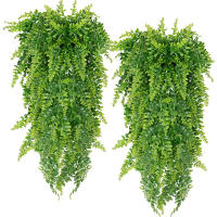 2pcs Eucalipto Artificial En Vínculo Planta Artificial Decoración Para El Hogar Y Bodas Colgante Falso Iva De Hojas Plásticas Para Exterior - details 0