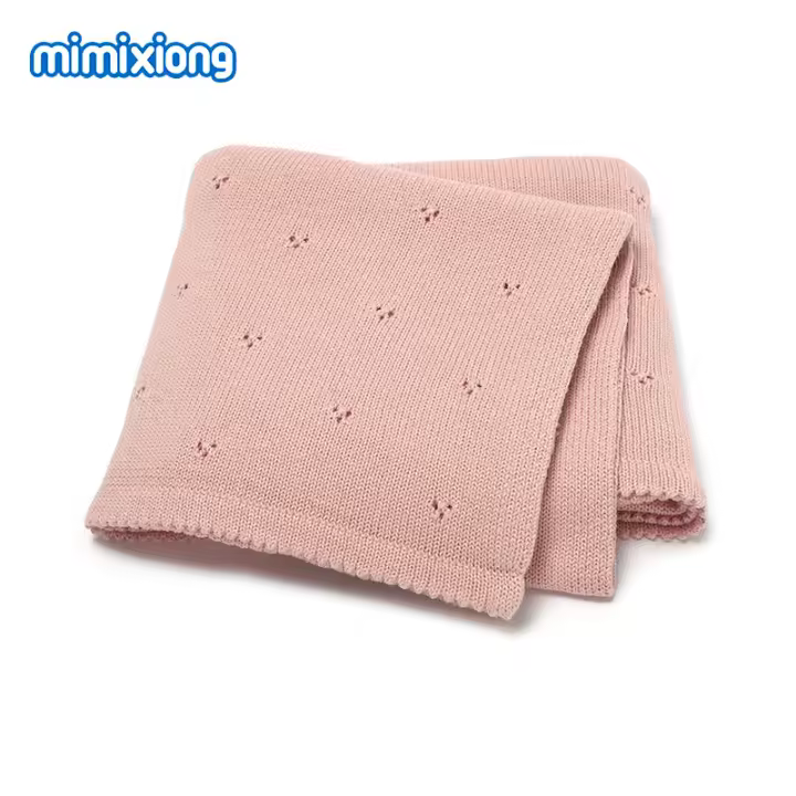 Manta de Algodón para Bebe, Manta Tejida para niños y niños, 90x70cm, cochecito Súper suave para recién nasido, envoltura para envolver, Saco de dormir a Cuadros para CUNA sólida a la moda - 1