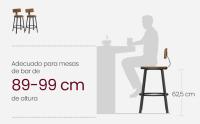 VASAGLE Taburetes de Bar, Juego de 2, taburetes de Bar, sillas de Cocina con Marco de Metal, Altura del Asiento 62,5 cm, fácil Montaje, diseño Industrial, Vintage marrón-Negro - details 1
