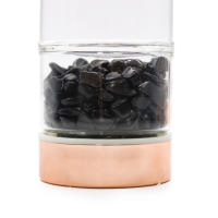 Viva Esencia Botella de Cristal con Infusor Oro Rosa y Ónix – Ideal para Té, Infusiones Calmantes y Bebidas Detox | Diseño elegante, libre de BPA, con funda protectora y filtro extraíble | Responsable en Europa: AW Artisan - details 2