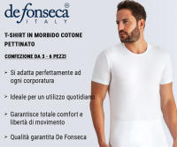 Camiseta de Hombre Cuello Redondo / V Cuello 100% Algodón Peinado de Fonseca, Pack de 3 Y 6 - details 0