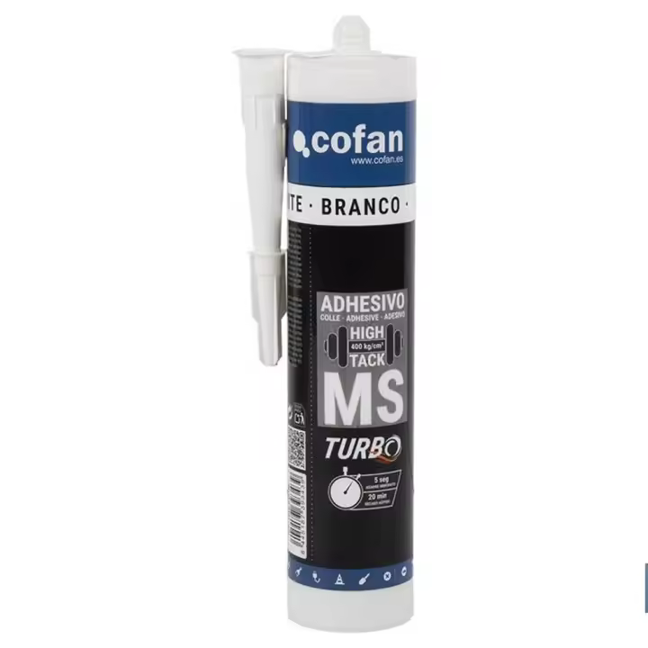 Adhesivo Polímero Híbrido MS Turbo Extrafuerte en Color Blanco - Envase de 290ml - 1