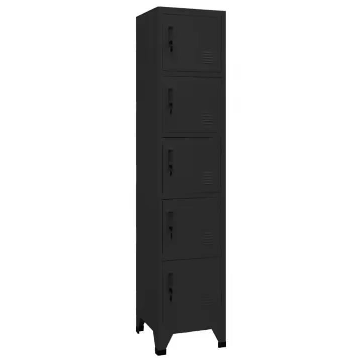vidaXL Taquilla de acero negro 38x40x180 cm - 1