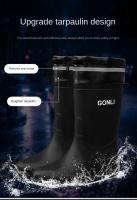 Zapatos De Lluvia Para Hombres Botas De Agua De Medio Tamaño Moda Coreana Suaves Y Antideslizantes Suela Gruesa Material De Goma - details 5