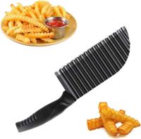 Crinkle Potato Chip Cutter Crinkle Cutting Tool Stainless Steel Wavy Cutting Tool Vegetable Wavy Blade Cutter for Vegetables Potatoes Onions - details 1