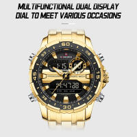 Reloj De Pulsera De Lujo Para Hombre NAVIFORCE NF9234 En Color Negro Y Oro Resistente Al Agua De Acero Inoxidable Cuarzo Deportivo Con Banda De Acero Y Cristal Hardlex - details 11