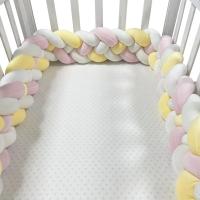 Almohadilla De Protección Para Cuna 200CM Para Bebé Niño Decoración De Habitación De Cuna Algodón Sólido Tres Piezas - details 6